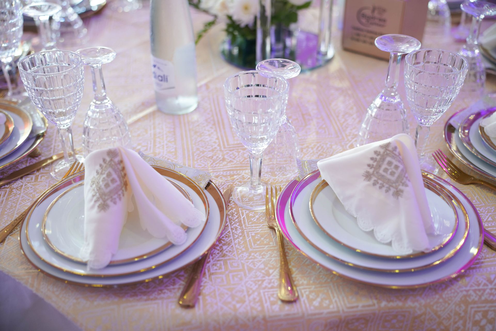 Elegant formal dinner table setting