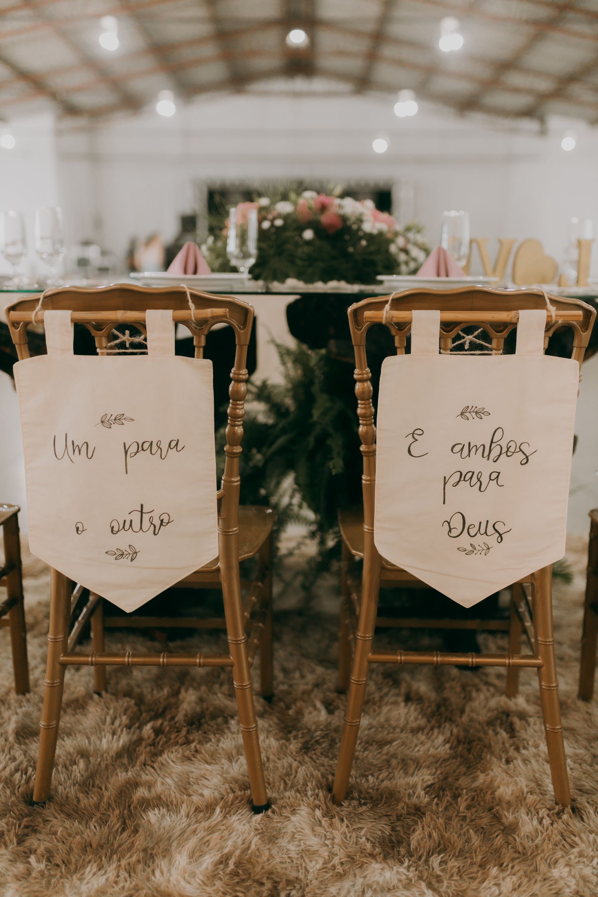 Elegant wedding reception chair decor