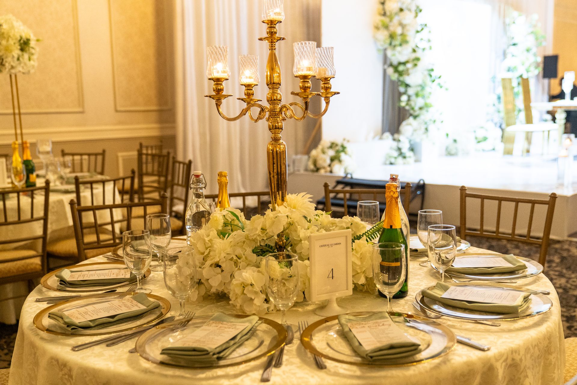 Elegant gold event styling and design